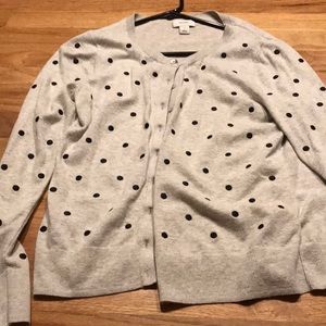 Cute, gray black polka dot cardigan